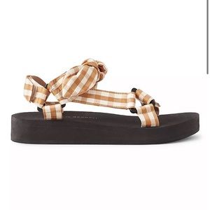 Loeffler Randall Maisie Gingham Linen & Cotton Sport Sandal